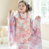 花柄織入り花柄生地着物ワンピース＆同柄被布セット