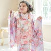 花柄織入り花柄生地着物ワンピース＆同柄被布セット
