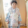 花柄織入り花柄生地着物ワンピース＆同柄被布セット
