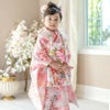 花柄織入り花柄生地着物ワンピース＆同柄被布セット
