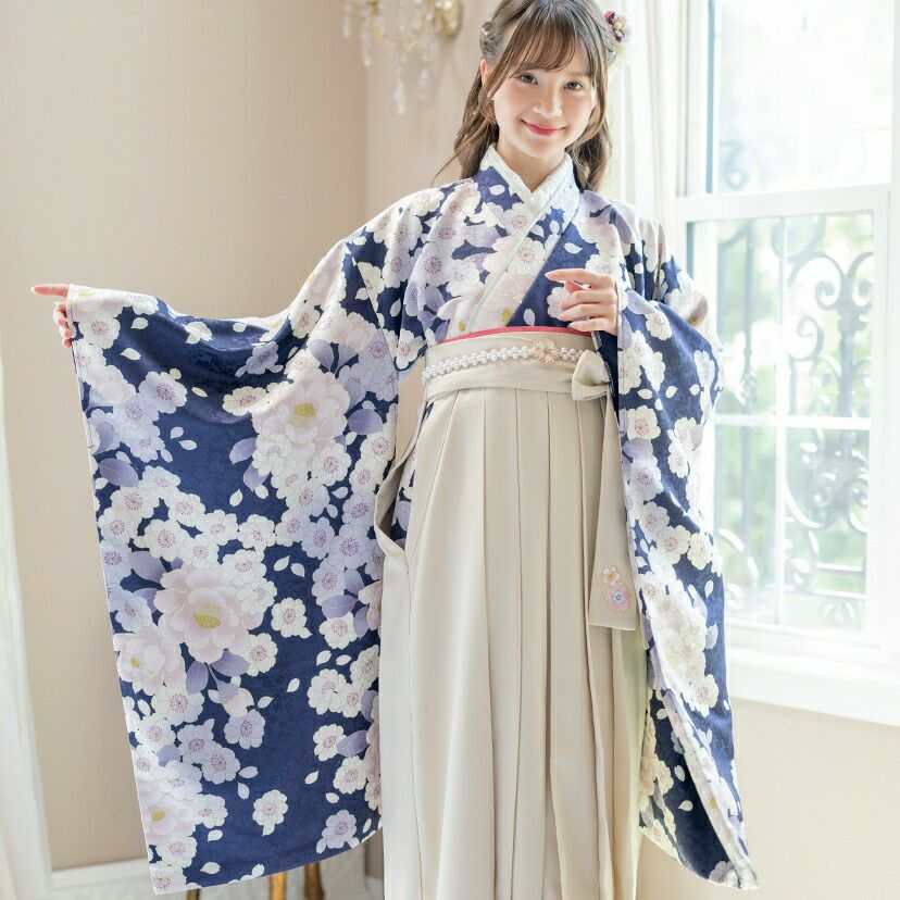着物ドレス、袴、小物セット一式 なごみや 卒業式 袴 セット 袷用 レース着物 卒業袴 4点セット 着付け