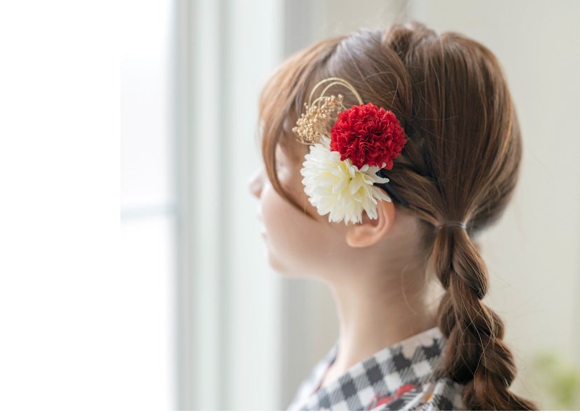 和装髪飾り  和装 洋装 ヘアクリップ ヘアアクセサリー 七五三 着物 浴衣 袴 卒業袴 卒業式 成人式 花 キッズ ジュニア レディース 赤　白