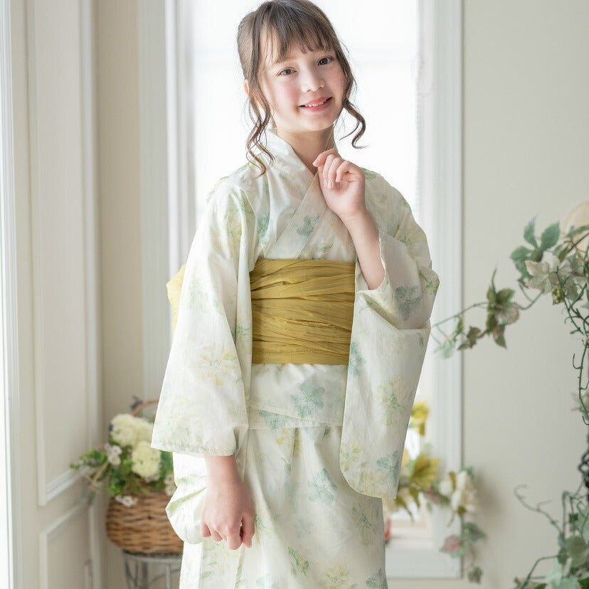 送料無料　浴衣子供女の子キッズ・ジュニア・ベビーセパレートキャサリンオリジナル和柄がかわいい2ピース浴衣セット（ワンピース・上衣・兵児帯）[90100110120130140150160cm紺黒ピンク椿朝顔猫]夏花火大