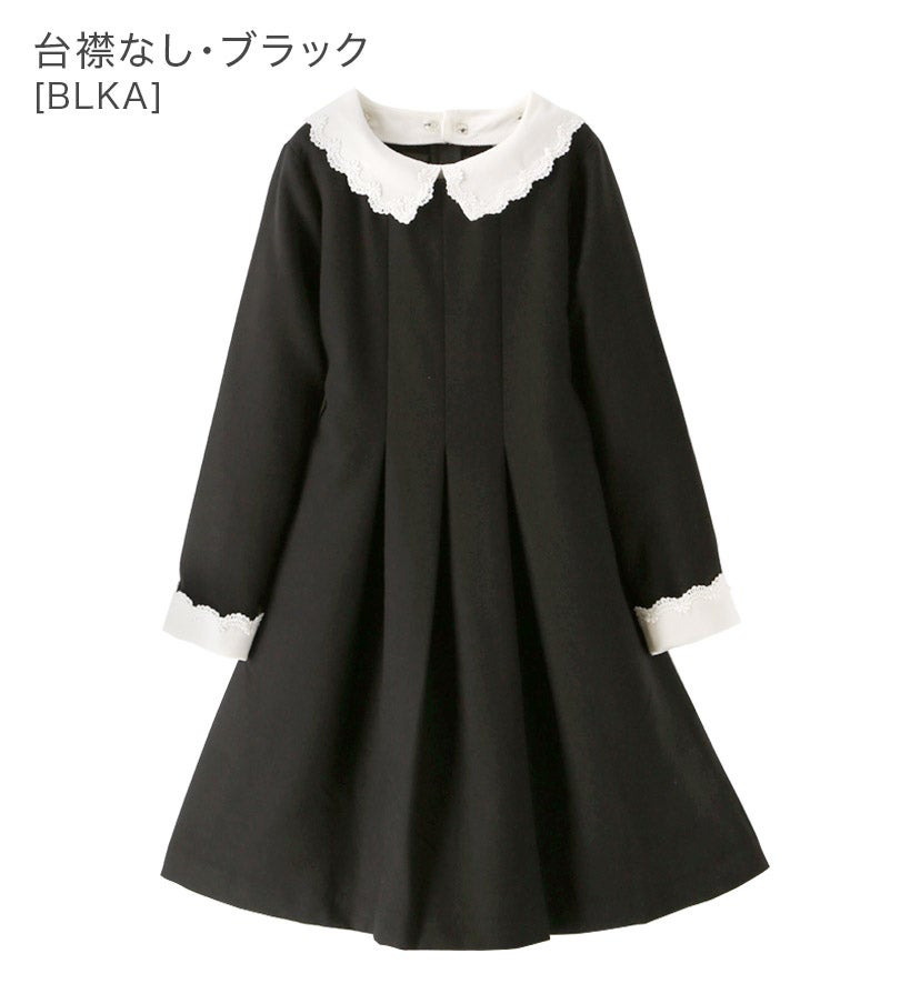 女の子フォーマルスカラップレース白襟ワンピース[長袖卒服2019110120130140150160cmグレーネイビーブラック黒紺キッズワンピース入学式卒園式結婚式発表会七五三法事子供服楽天通販]キャサリンコテージ