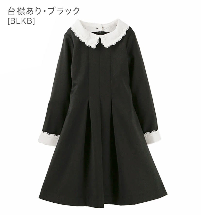 女の子フォーマルスカラップレース白襟ワンピース[長袖卒服2019110120130140150160cmグレーネイビーブラック黒紺キッズワンピース入学式卒園式結婚式発表会七五三法事子供服楽天通販]キャサリンコテージ