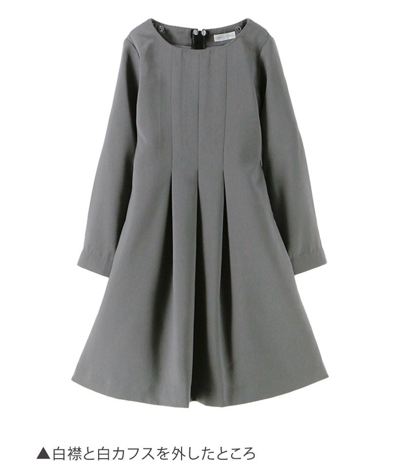 女の子フォーマルスカラップレース白襟ワンピース[長袖卒服2019110120130140150160cmグレーネイビーブラック黒紺キッズワンピース入学式卒園式結婚式発表会七五三法事子供服楽天通販]キャサリンコテージ