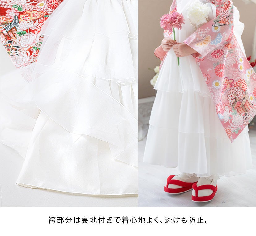 【送料無料】卒業式袴花刺繍チュールレース袴セットミディアム丈和装おしゃれ卒園式TAK