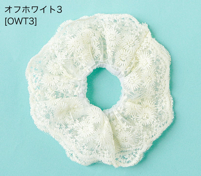 レースシュシュ ヘアアクセサリー ヘアゴム 白 ヘアアクセ ヘアアレンジ キッズ ジュニア レディース