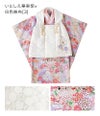 花柄織入り花柄生地着物ワンピース＆同柄被布セット