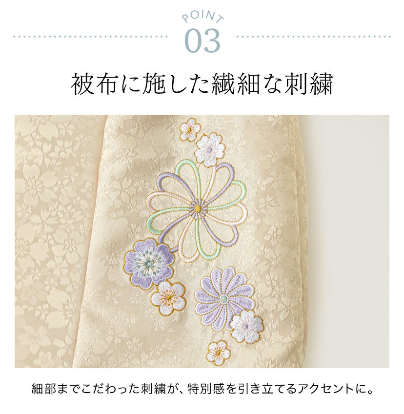 花柄織入り花柄生地着物ワンピース＆同柄被布セット