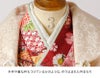 花柄織入り花柄生地着物ワンピース＆同柄被布セット
